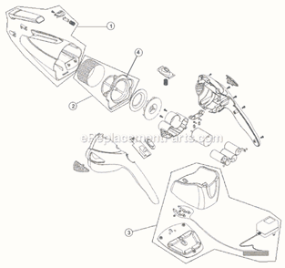 Page A Diagram and Parts List for M0880DV  Dirt Devil Hand Vacuum